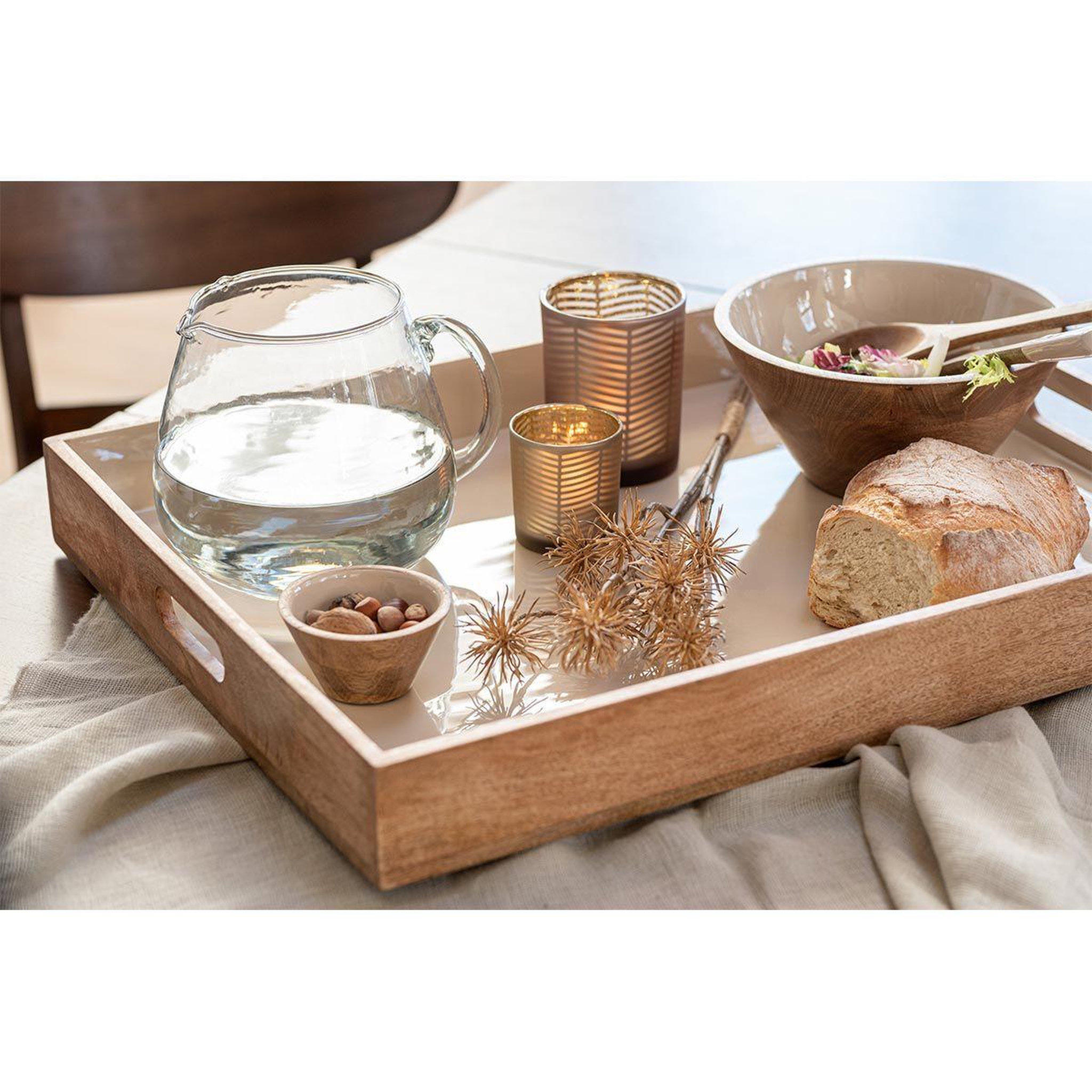Voir la diapositive 3 : J-LINE Carafe design en verre  ella  24cm transparent