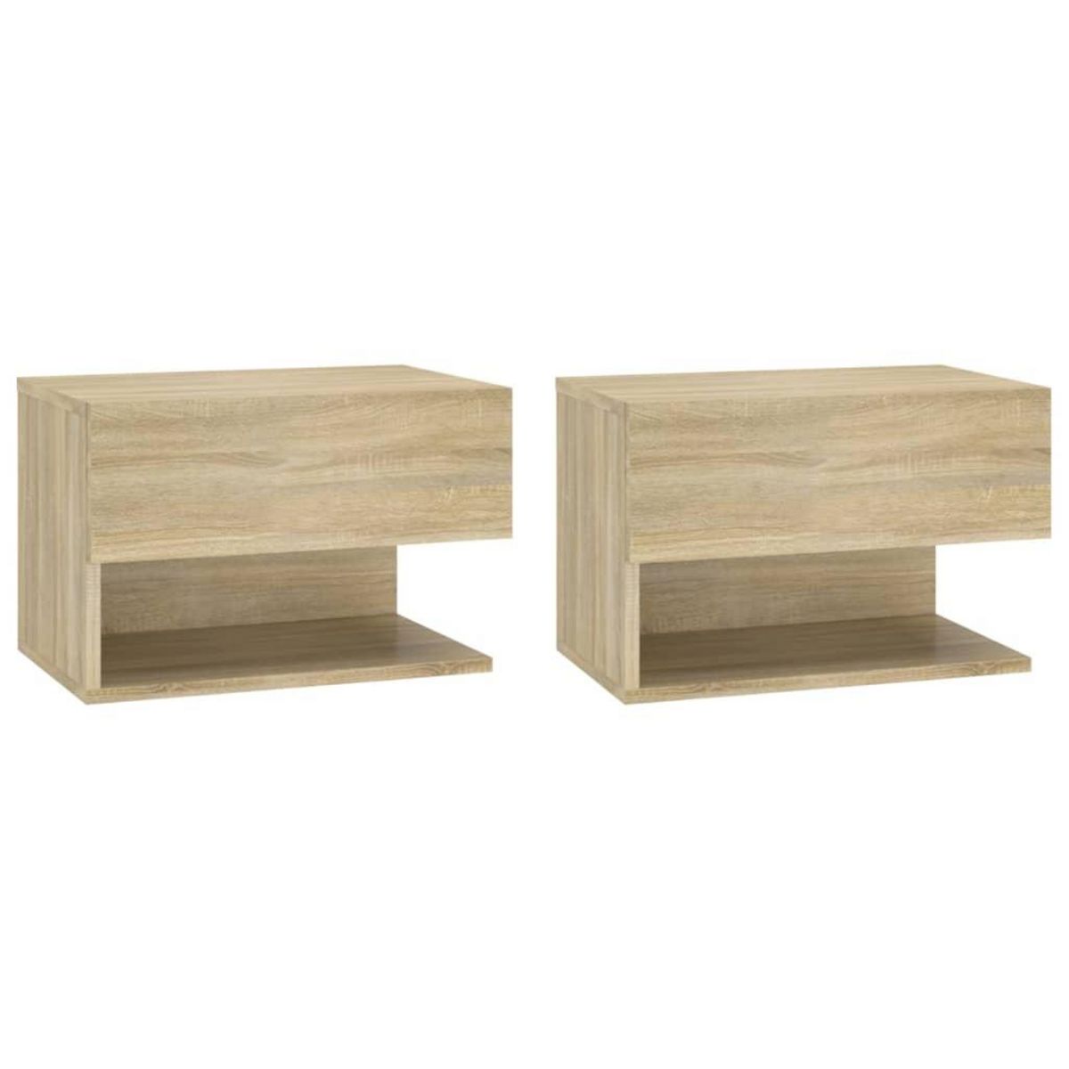 VIDAXL Tables de chevet murales 2 pcs Chene sonoma