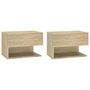 Voir la diapositive 2 : VIDAXL Tables de chevet murales 2 pcs Chene sonoma