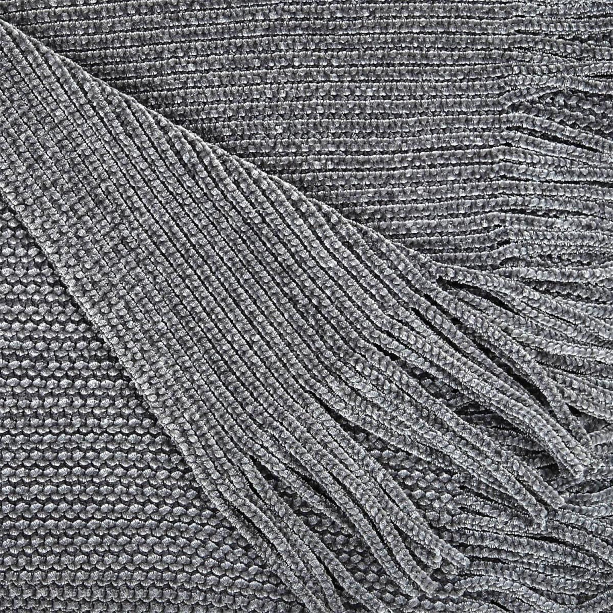 Voir la diapositive 4 : The Home Deco Factory Plaid chenille  franges  120x150cm gris