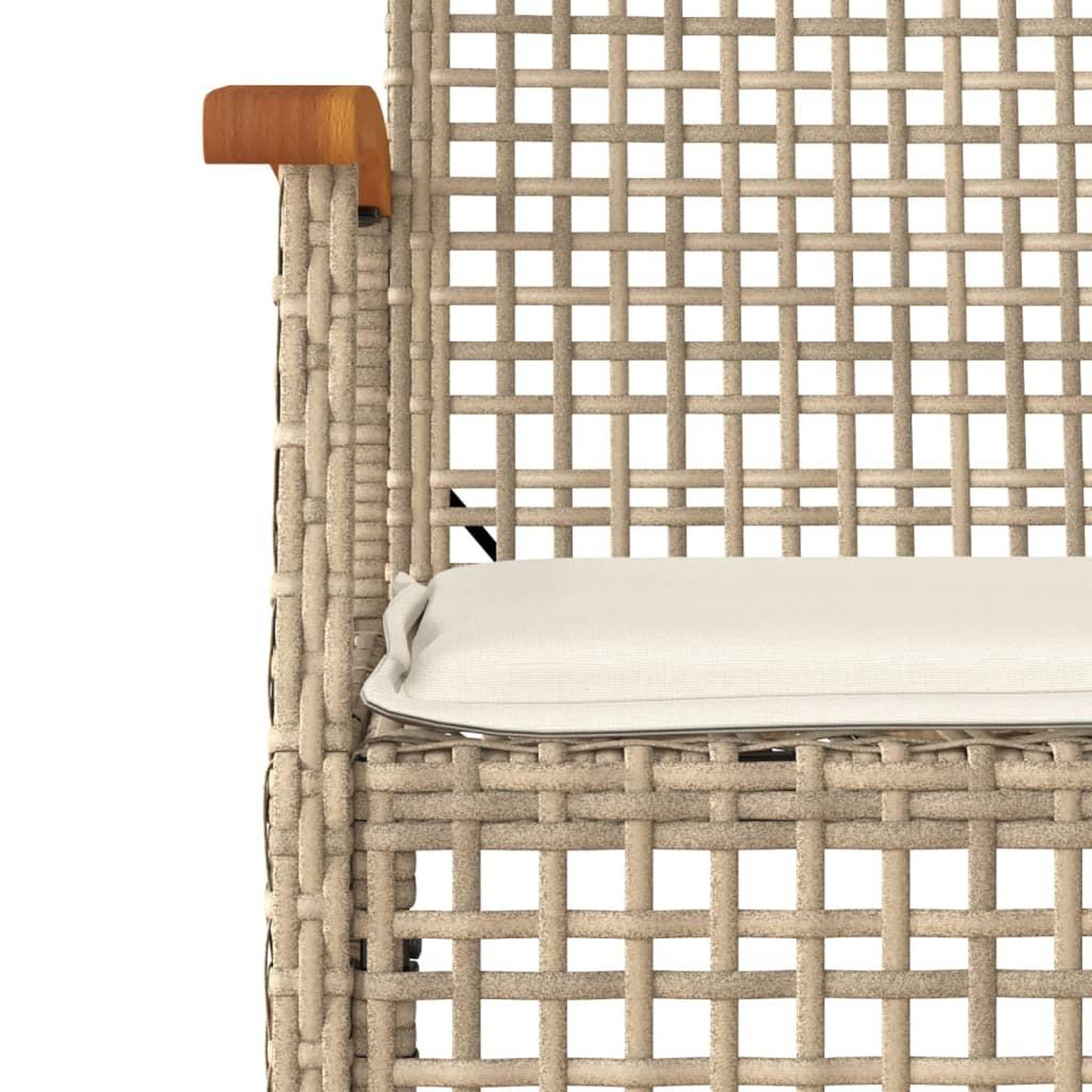 Voir la diapositive 4 : VIDAXL Ensemble a manger de jardin avec coussins 5pcs Beige poly rotin