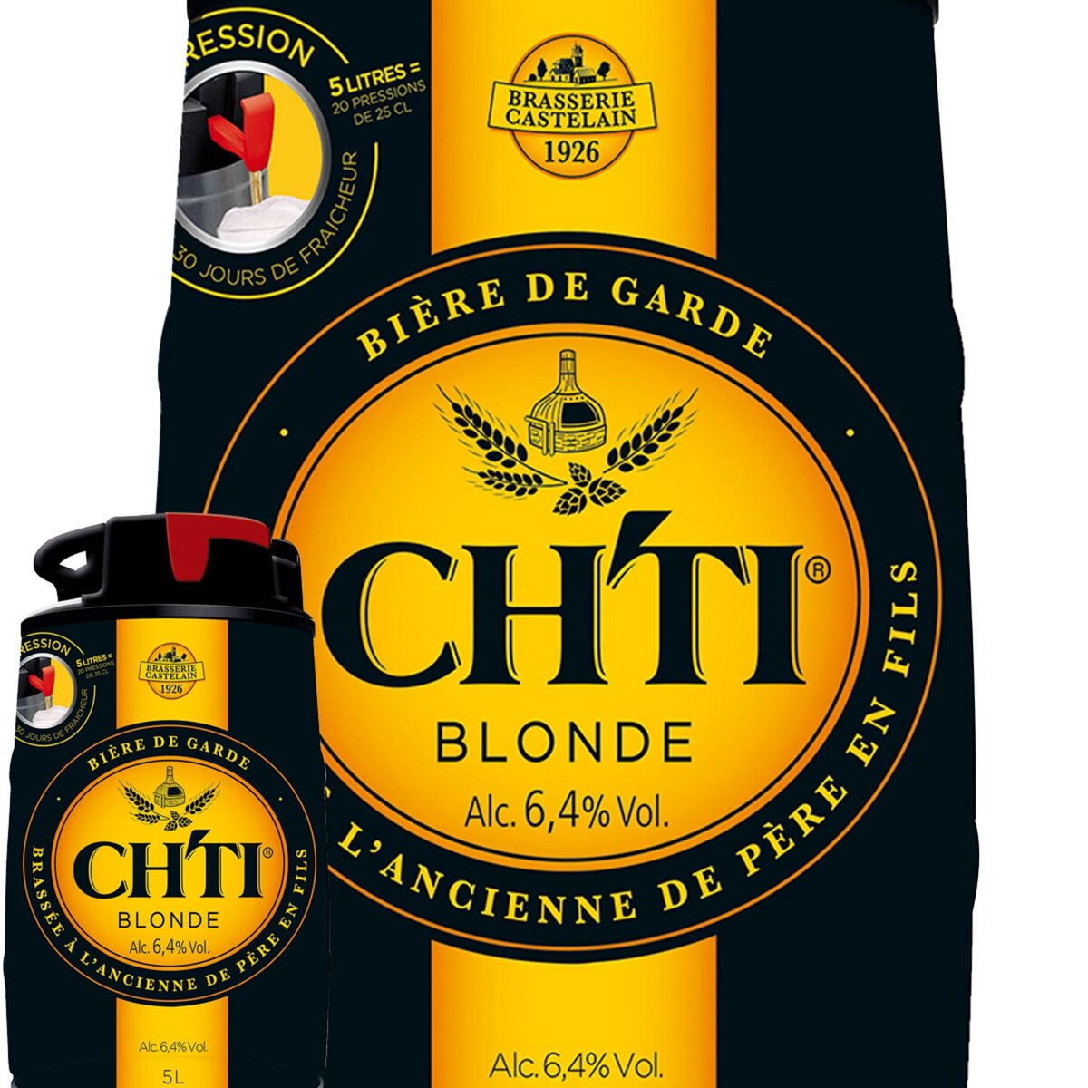 Ch'ti Bière Blonde Française 6.4° 5L