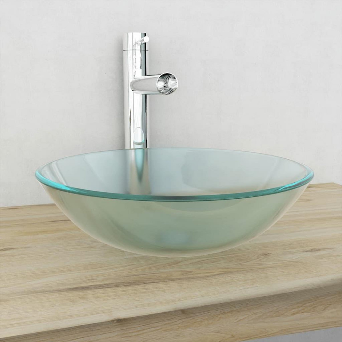 VIDAXL Lavabo Verre trempe 42 cm Givre