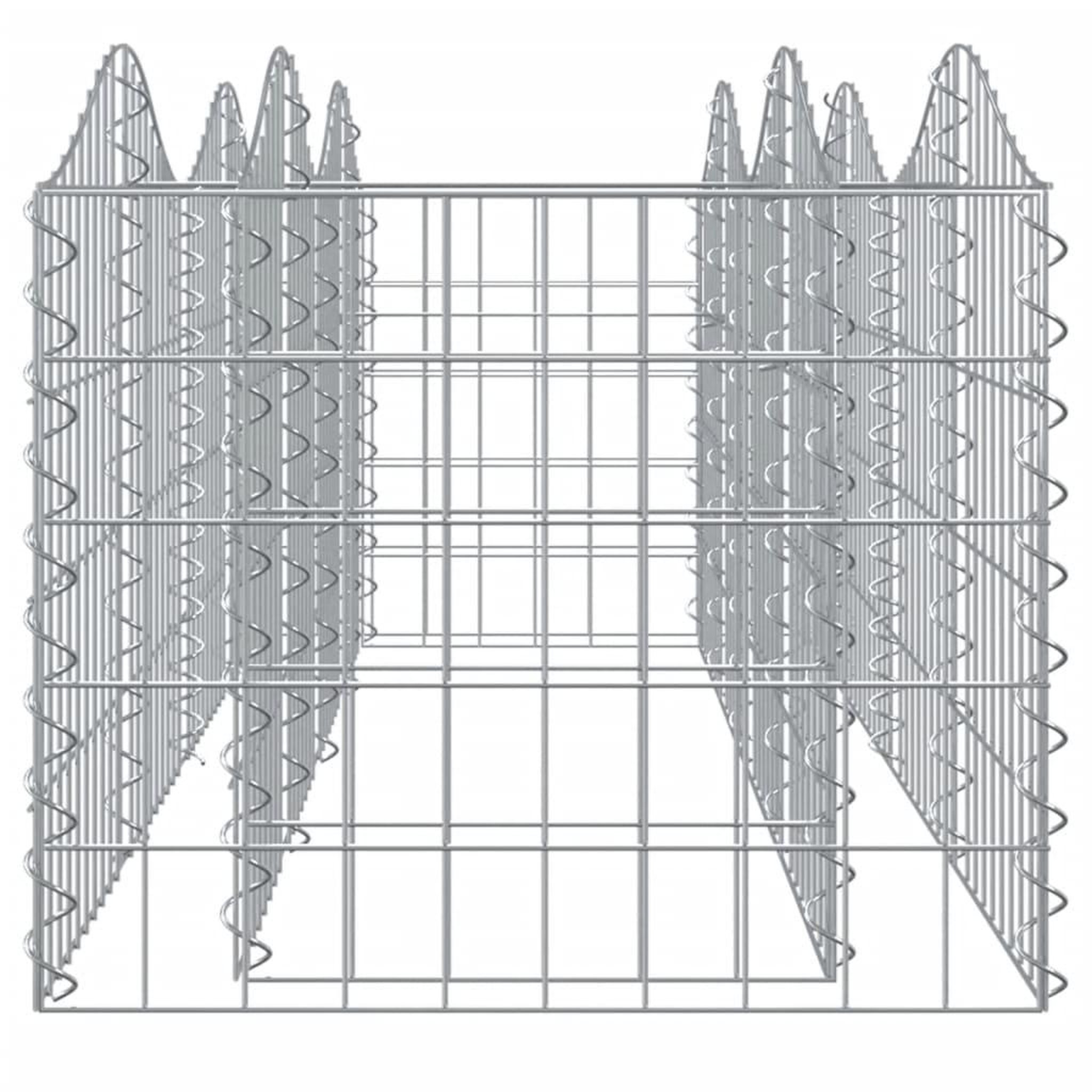 Voir la diapositive 4 : VIDAXL Lit sureleve a gabions arque 200x50x50 cm Fer galvanise