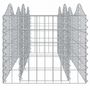 Voir la diapositive 4 : VIDAXL Lit sureleve a gabions arque 200x50x50 cm Fer galvanise