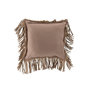 Voir la diapositive 2 : Paris Prix Coussin à Franges  Cuir  45cm Beige