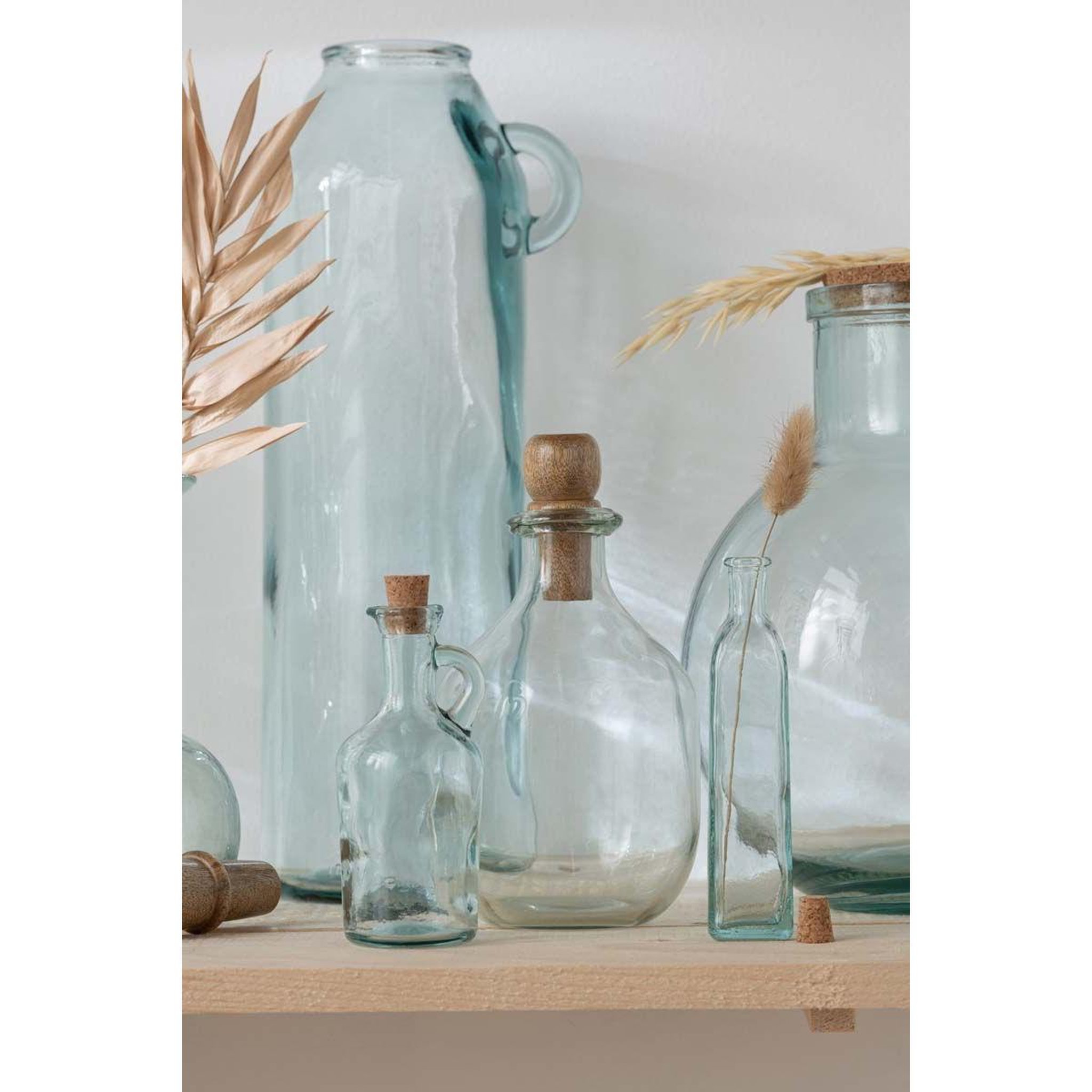 Voir la diapositive 3 : J-LINE Vase cylindrique design  anse  45cm transparent