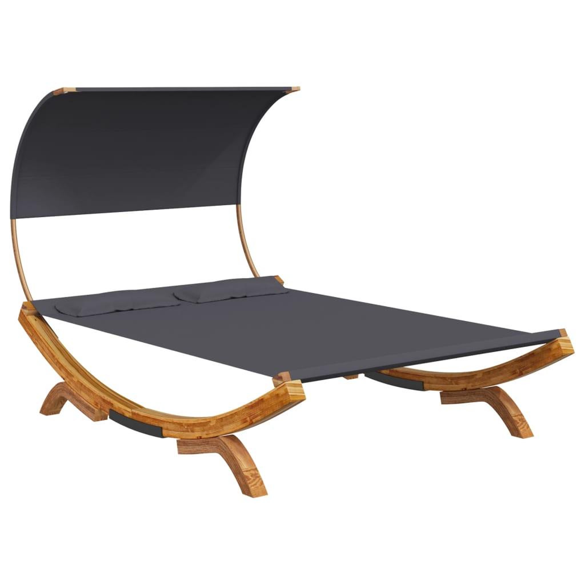 Voir la diapositive 2 : VIDAXL Lit repos et auvent 165x203x126 cm Bois courbe Anthracite