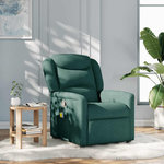 VIDAXL Fauteuil de massage inclinable Vert fonce Tissu