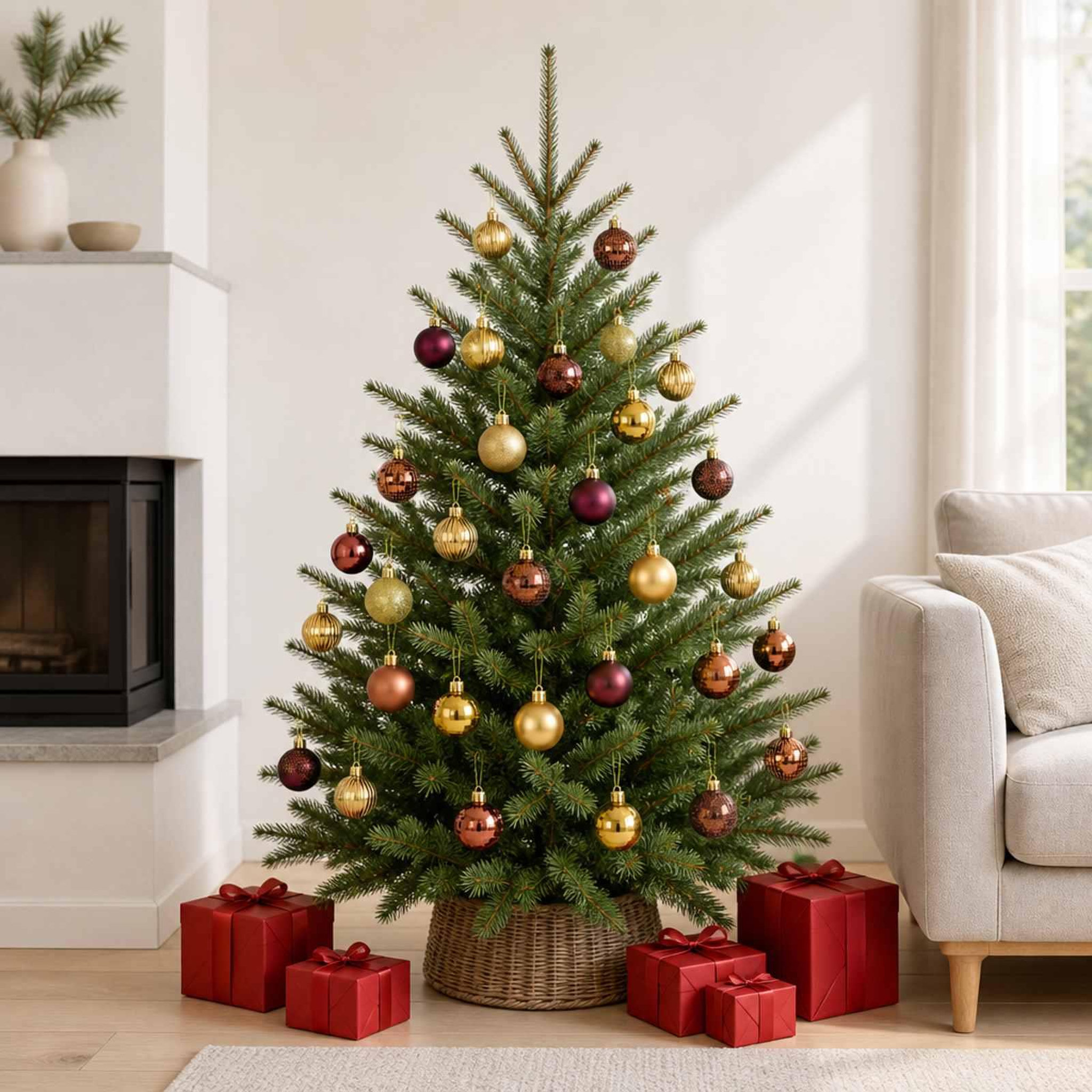 Voir la diapositive 2 : VIDAXL Ensemble de boules de Noël 100 pc Marron et or 4 cm Polystyrene