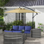 Voir la diapositive 2 : OUTSUNNY Parasol déporté rectangulaire dim. 294L x 193l x 250H cm pied en croix kaki