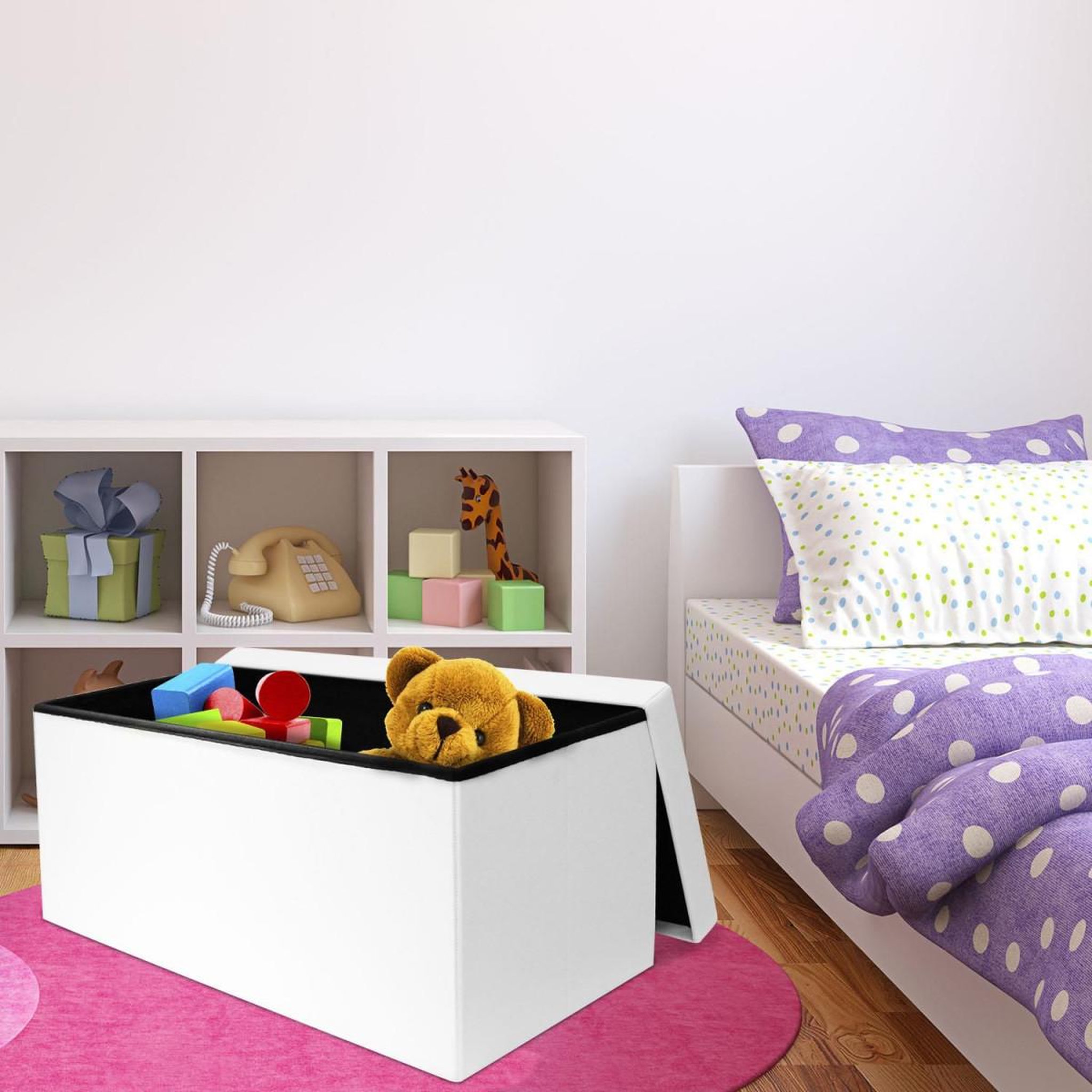 Voir la diapositive 3 : The Home Deco Factory Banquette coffre pliable design  alana  76cm blanc