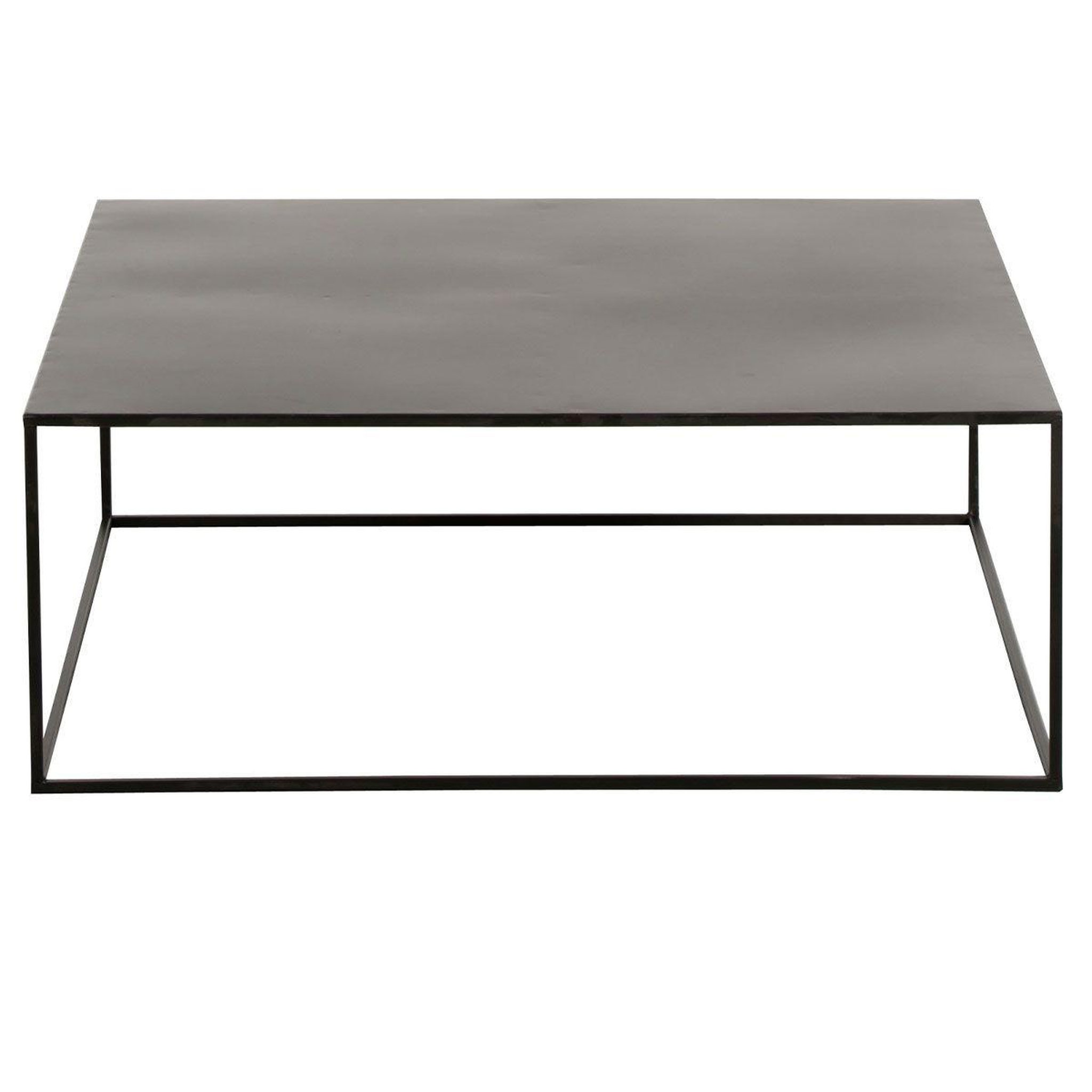 Voir la diapositive 2 : J-LINE Table basse carrée en métal  lovra  80cm noir