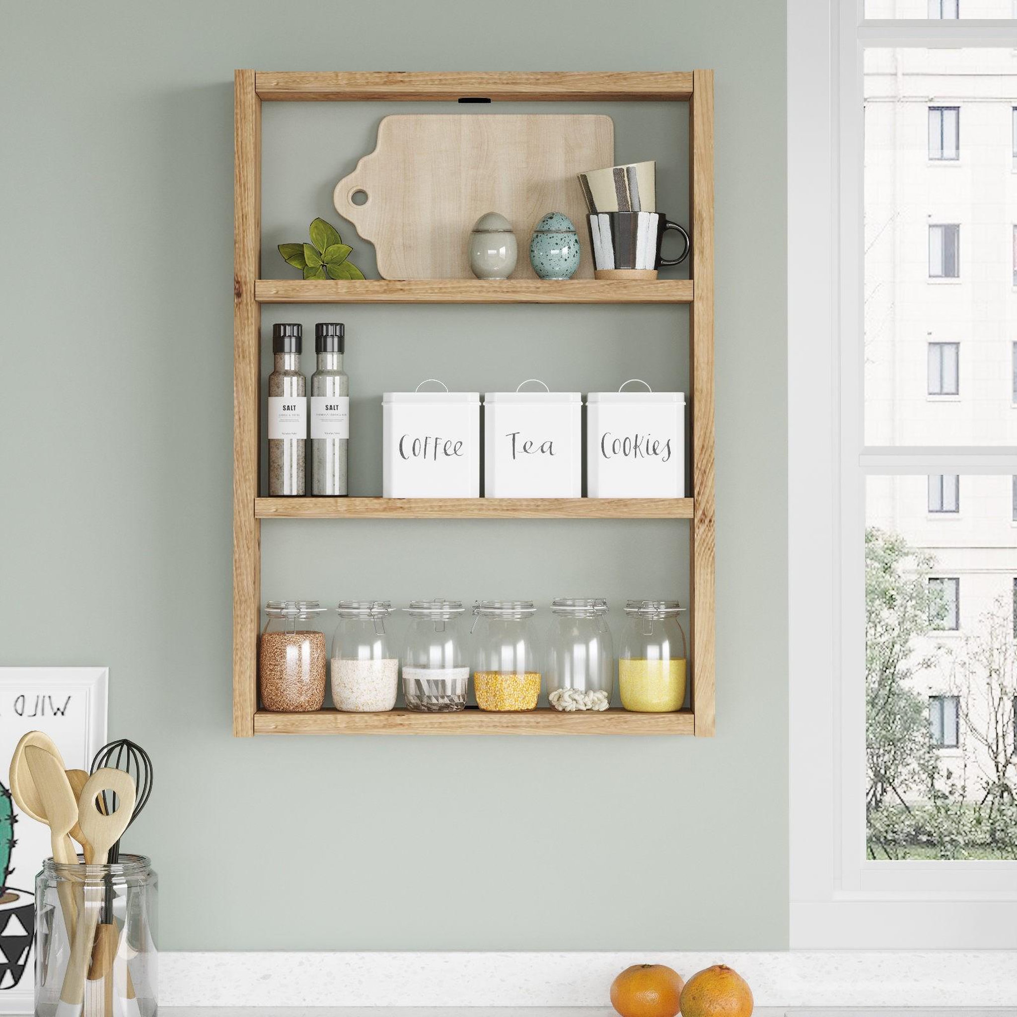 Voir la diapositive 3 : Habitat et Jardin Étagère murale en bois  pr1  - 43 x 9 x 60 cm - pin atlantique
