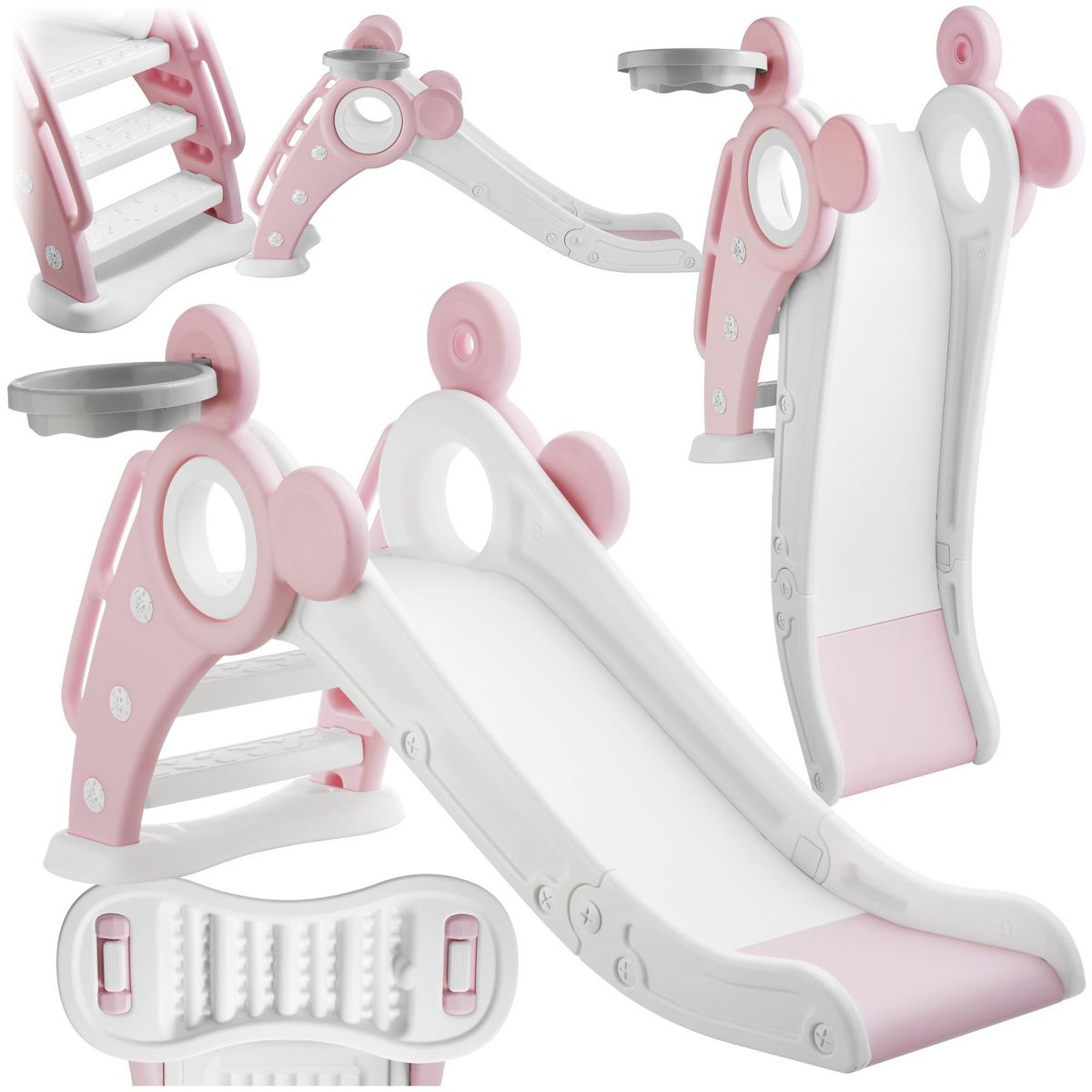 tectake Toboggan pour enfants à partir de 2 ans rose vif