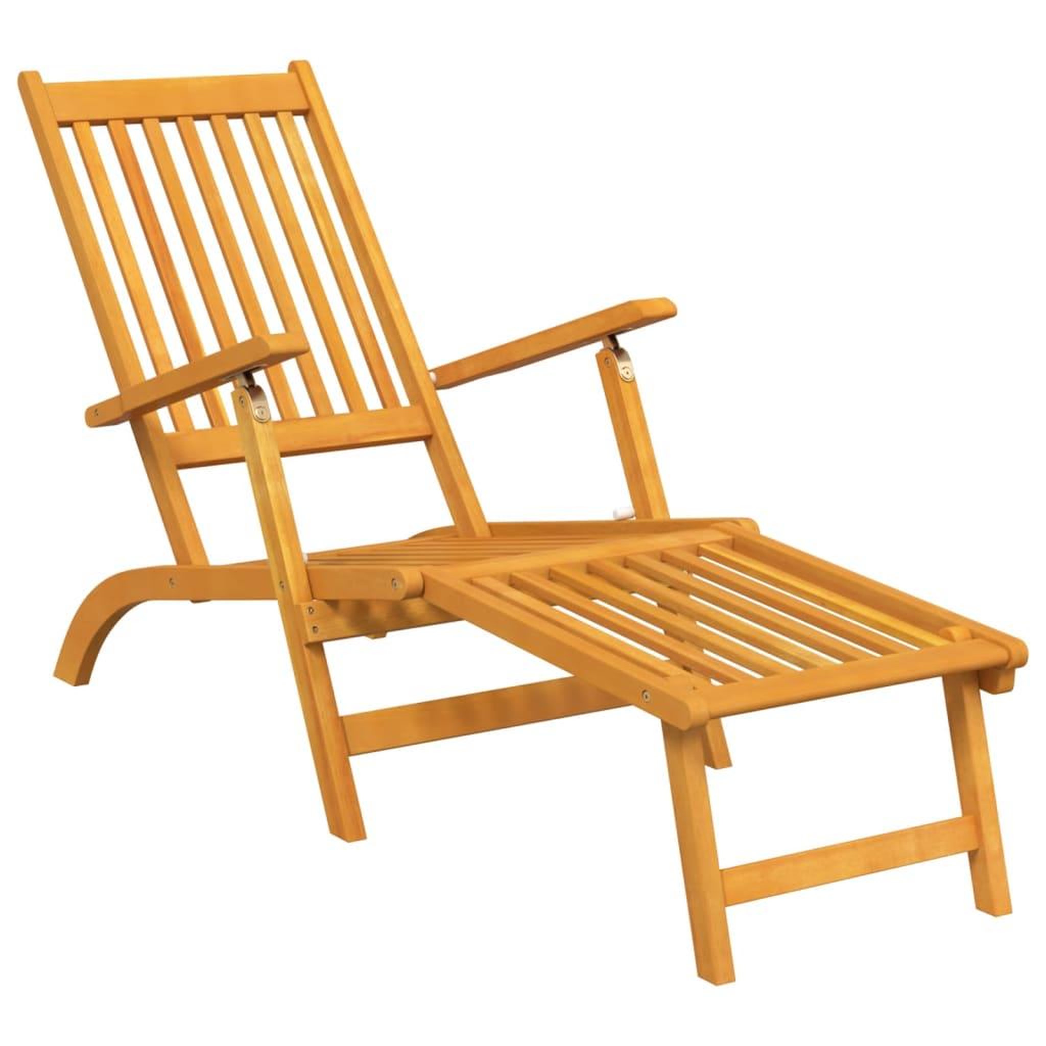 Voir la diapositive 3 : VIDAXL Chaise longue d'exterieur repose-pieds et table Acacia solide