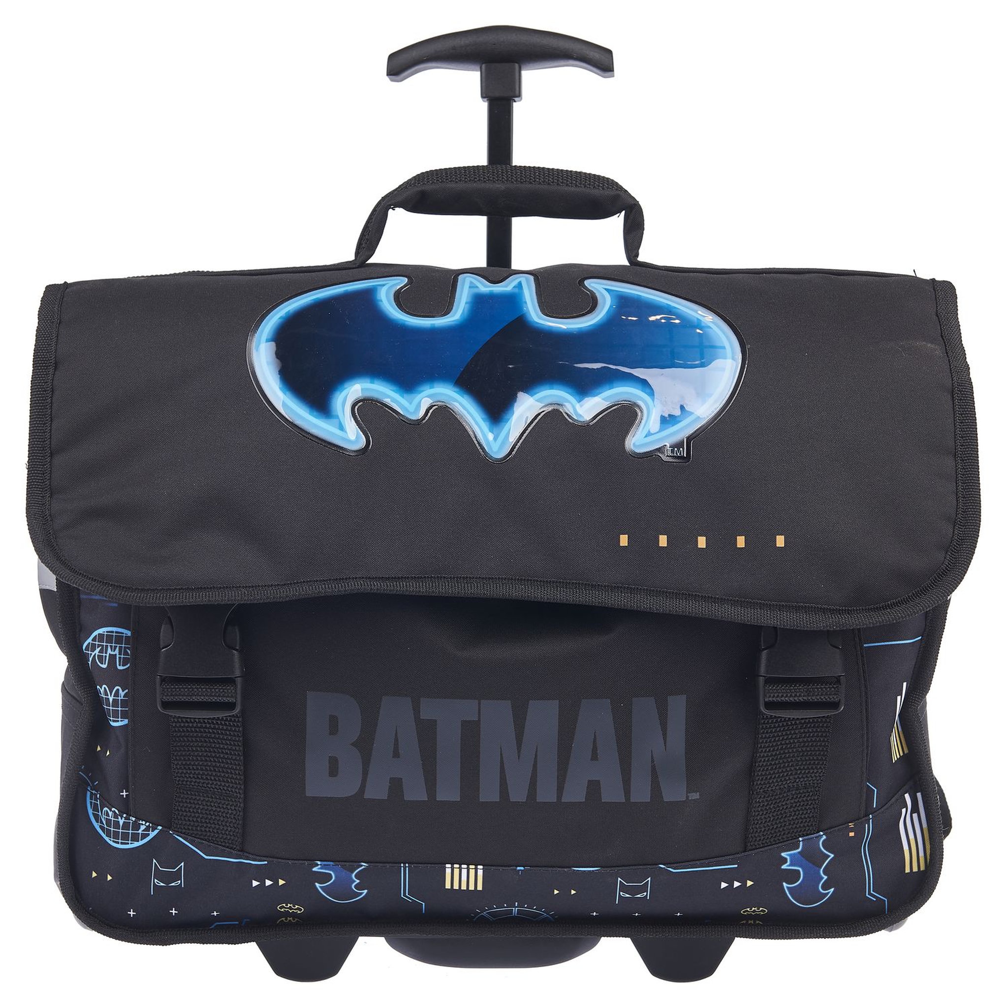 Voir la diapositive 1 : DC COMIC'S Cartable à roulettes noir BATMAN