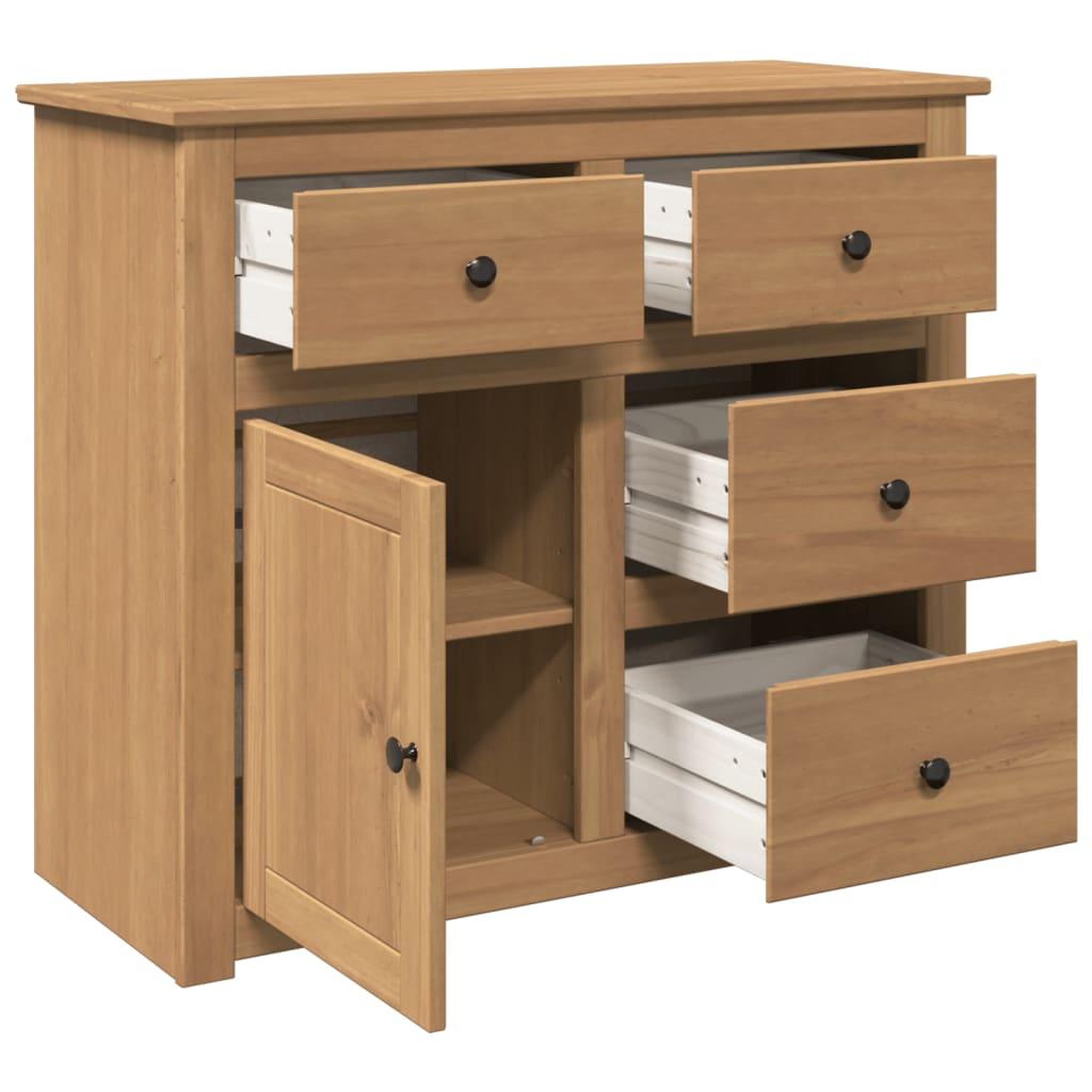 Voir la diapositive 5 : VIDAXL Buffet avec tiroirs Panama 93x40x80 cm bois massif de pin
