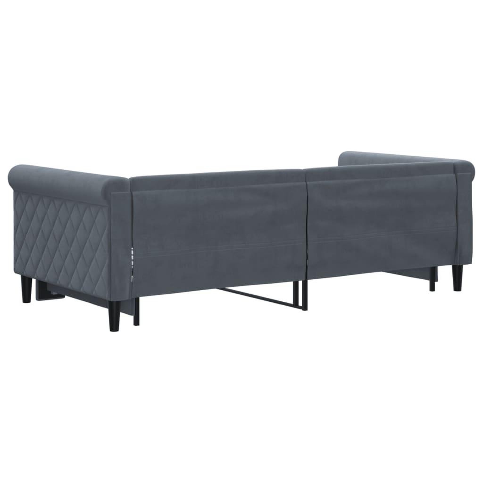 Voir la diapositive 5 : VIDAXL Lit de jour avec gigogne sans matelas gris fonce 90x190 cm