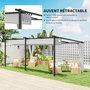 Voir la diapositive 6 : OUTSUNNY Pergola coulissante rétractable 3 x 6 m 4 rideaux latéraux amovibles alu métal toile gris