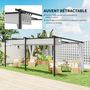 Voir la diapositive 6 : OUTSUNNY Pergola coulissante rétractable 3 x 6 m 4 rideaux latéraux amovibles alu métal toile gris