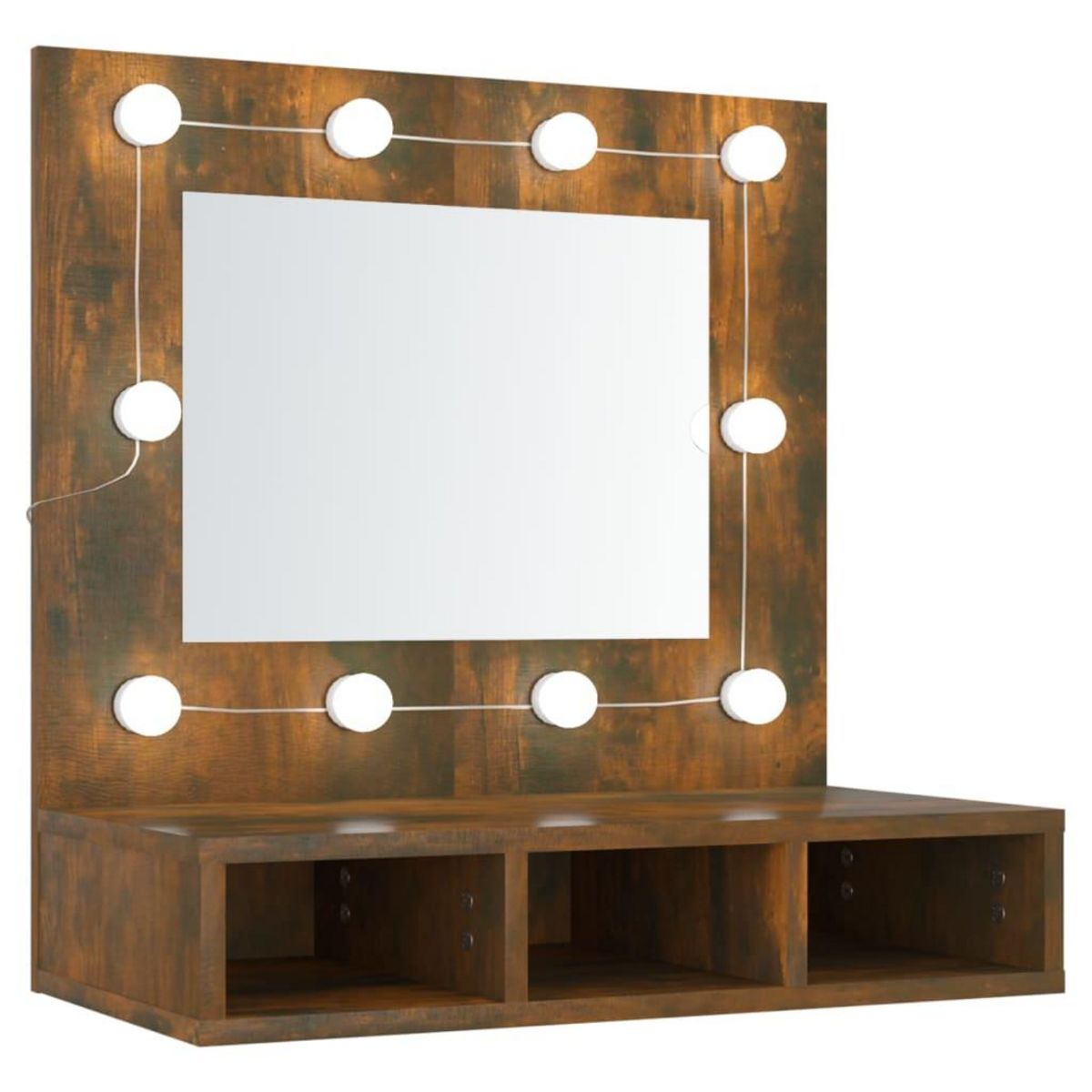 VIDAXL Armoire a miroir avec LED Chene fume 60x31,5x62 cm