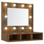 Voir la diapositive 2 : VIDAXL Armoire a miroir avec LED Chene fume 60x31,5x62 cm
