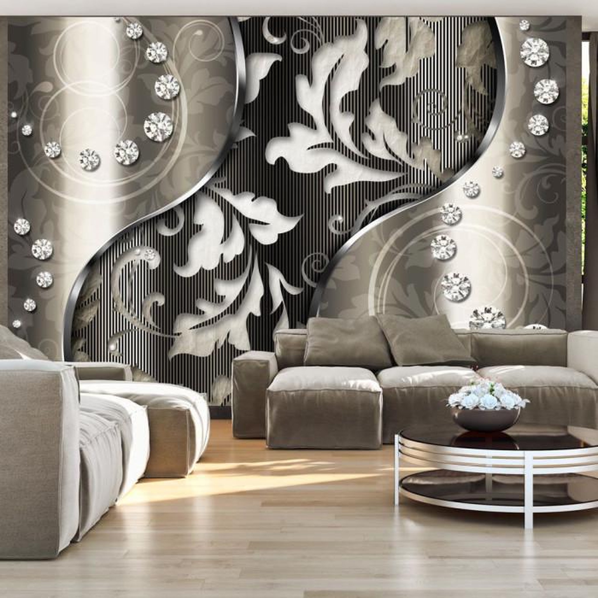 Paris Prix Papier Peint  Diamond Leaves. Coloris disponibles : Multicolore