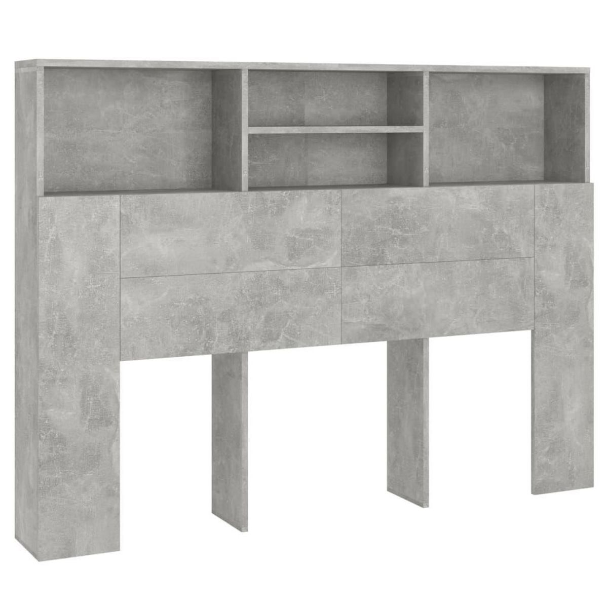 VIDAXL Armoire de tete de lit Gris beton 140x19x103,5 cm