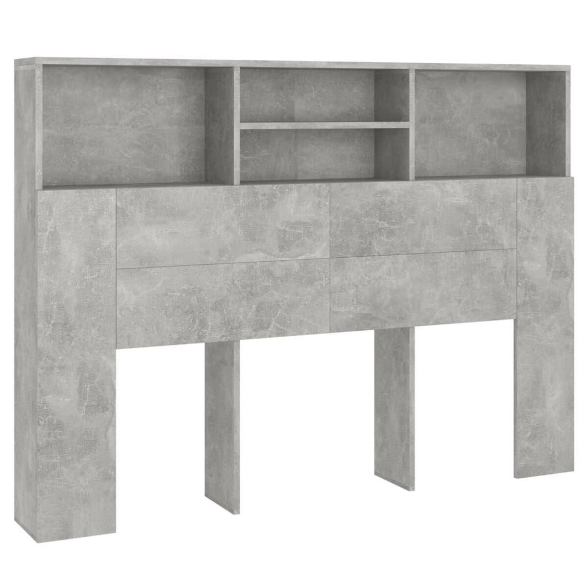 VIDAXL Armoire de tete de lit Gris beton 140x19x103,5 cm