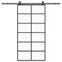 Voir la diapositive 2 : VIDAXL Porte coulissante kit de quincaillerie noir 90x205 cm verre ESG