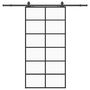 Voir la diapositive 2 : VIDAXL Porte coulissante kit de quincaillerie noir 90x205 cm verre ESG