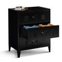 Voir la diapositive 4 : ID MARKET Commode ESTER 60 cm 3 tiroirs métal noir design industriel