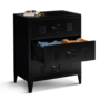Voir la diapositive 4 : ID MARKET Commode ESTER 60 cm 3 tiroirs métal noir design industriel