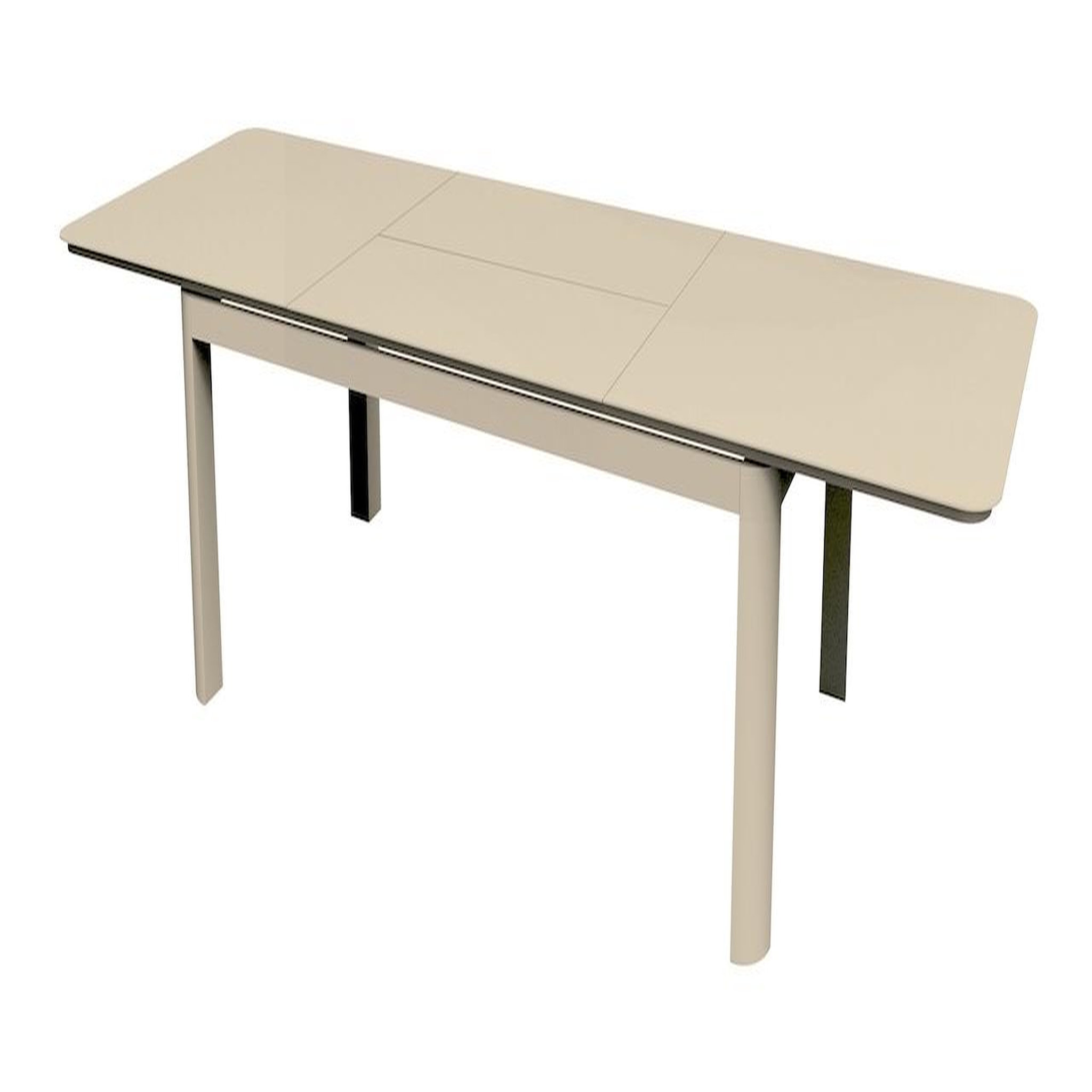 Proloisirs Table de repas extensible en aluminium - DARIUS 230/350 x 120 - Allonge papillon - Coloris crème