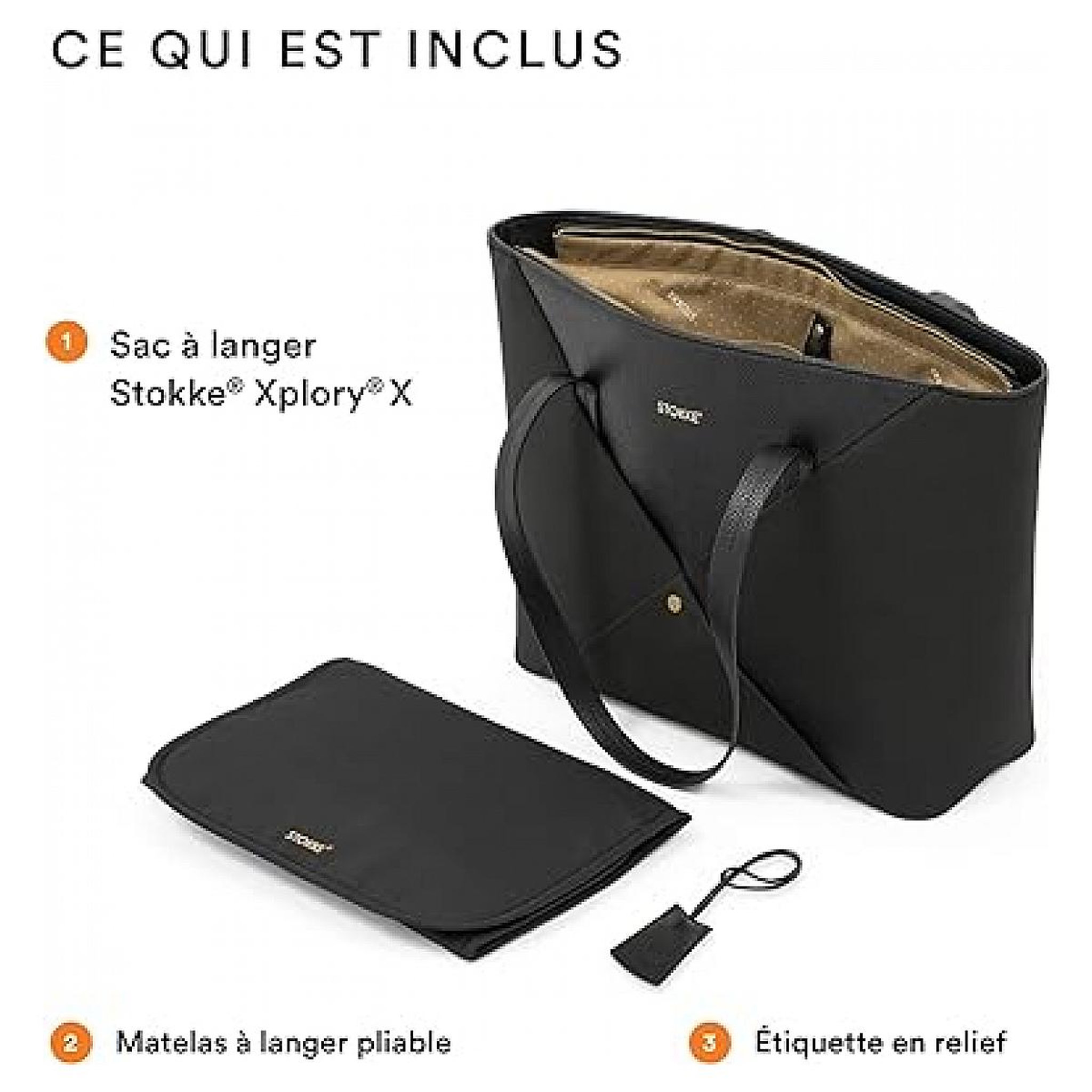 Voir la diapositive 3 : STOKKE ® Xplory® X Sac à langer Signature Signature Noir