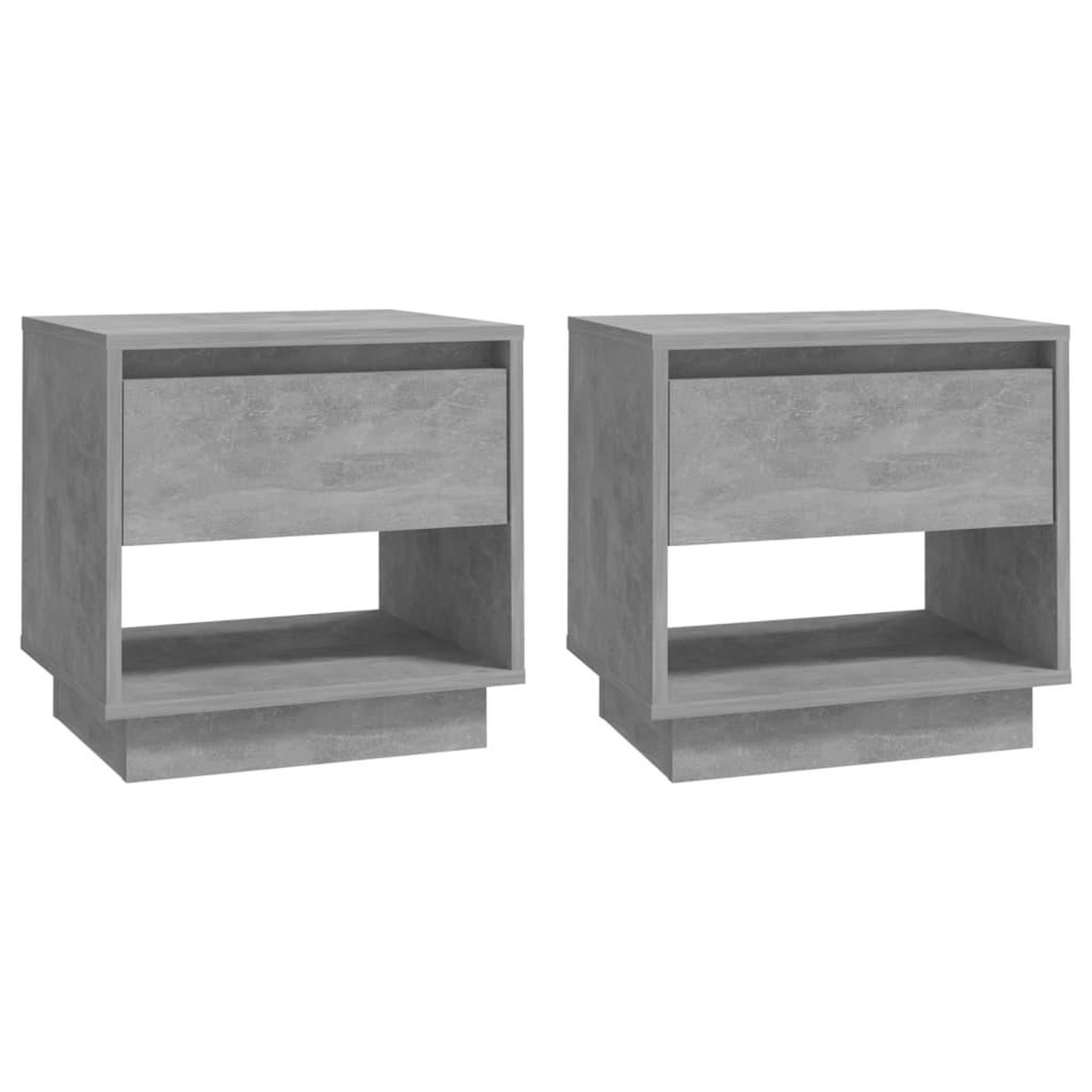 Voir la diapositive 2 : VIDAXL Tables de chevet 2 pcs Gris beton 45x34x44 cm Bois d'ingenierie