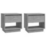 Voir la diapositive 2 : VIDAXL Tables de chevet 2 pcs Gris beton 45x34x44 cm Bois d'ingenierie