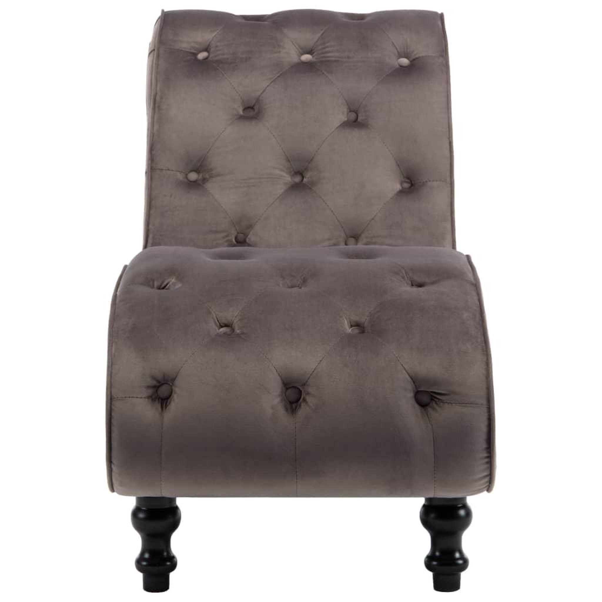 Voir la diapositive 3 : VIDAXL Chaise longue Velours Gris