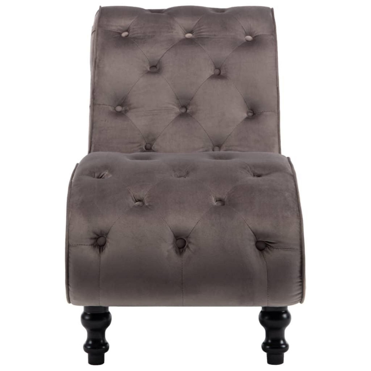 VIDAXL Chaise longue Velours Gris