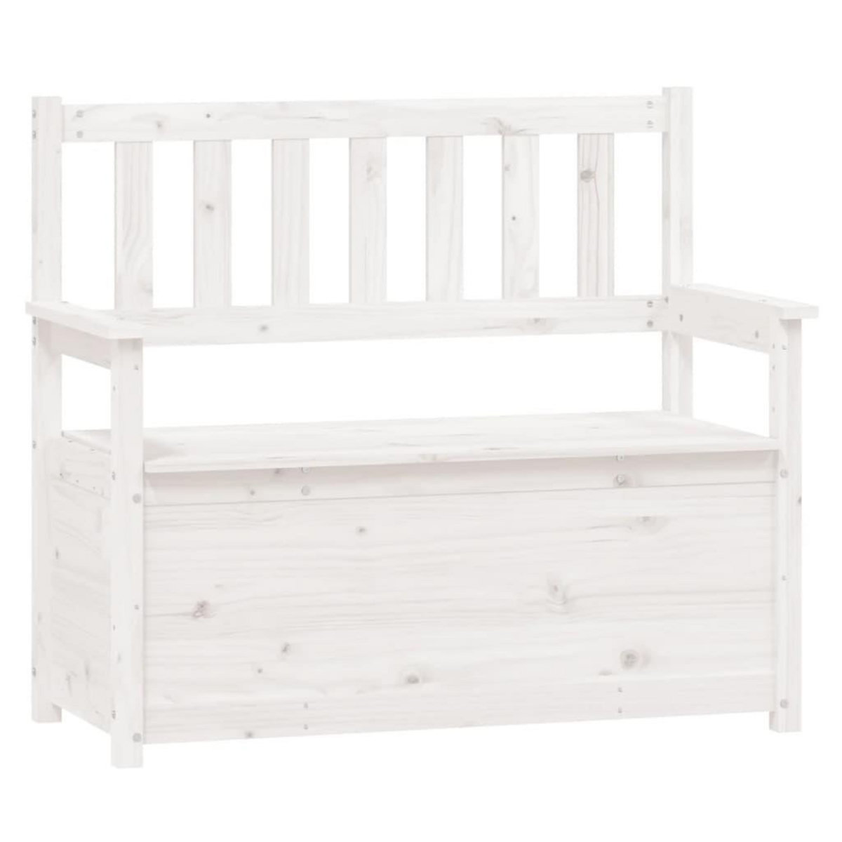 VIDAXL Banc Blanc 112,5x51,5x96,5 cm Bois de pin massif