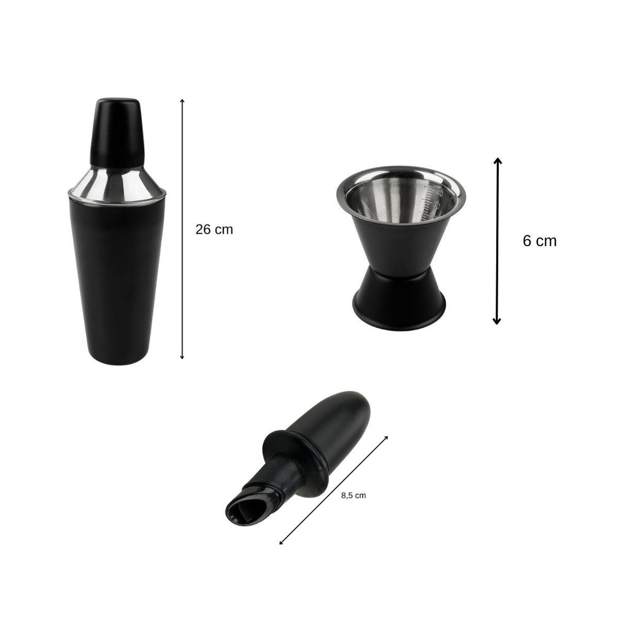 Voir la diapositive 3 : Fackelmann Lot de 3 accessoires à cocktail fackelmann spectre