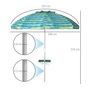 Voir la diapositive 3 : OUTSUNNY Parasol inclinable réglable de plage protection UV50+ Ø190 cm sac et porte-gobelets inclus