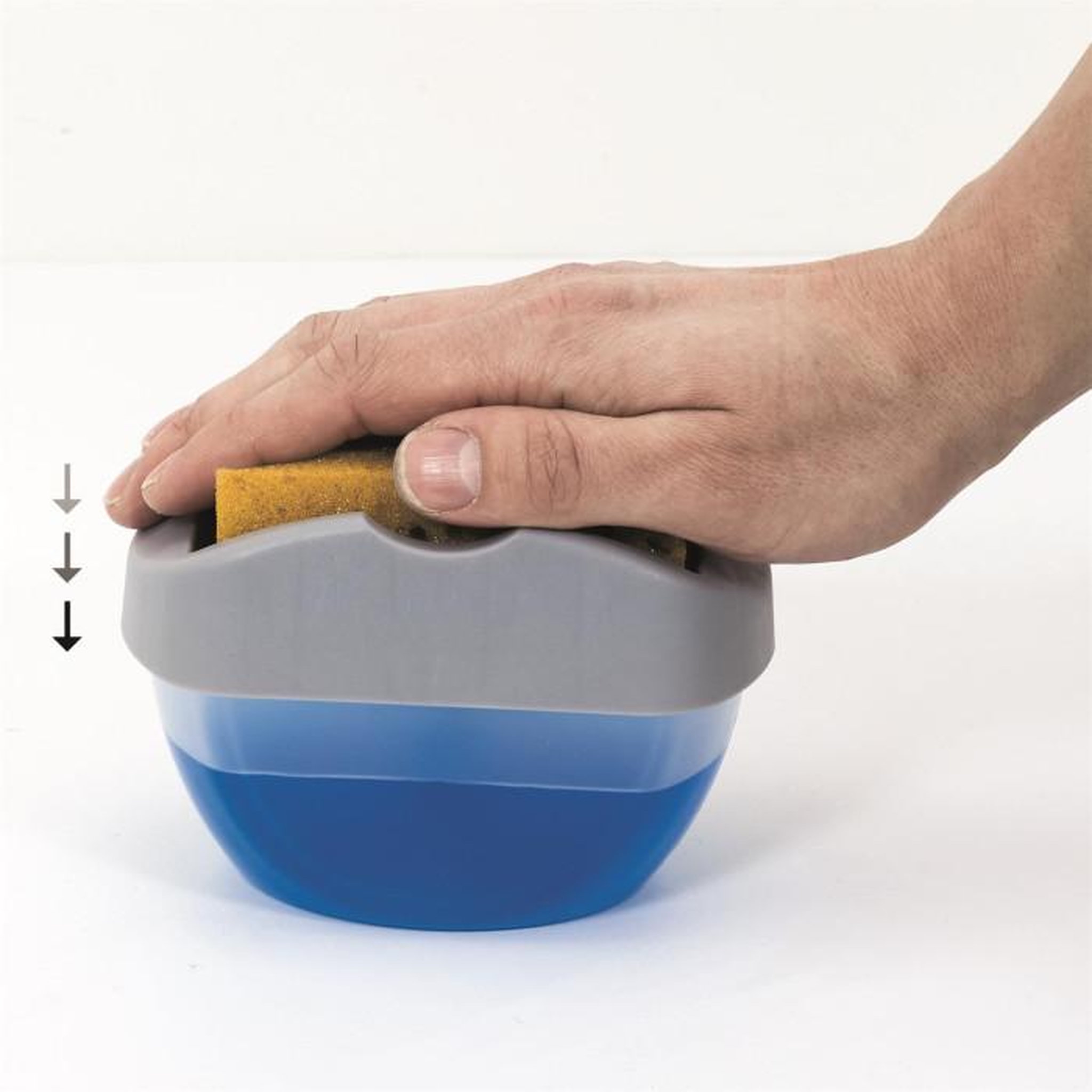 Voir la diapositive 5 : Paris Prix Distributeur de Savon  Porte Éponge  14cm Gris
