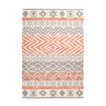 Paris Prix Tapis Effet 3D à Poils Courts  Ethnie  Gris & Orange. Coloris disponibles : Gris