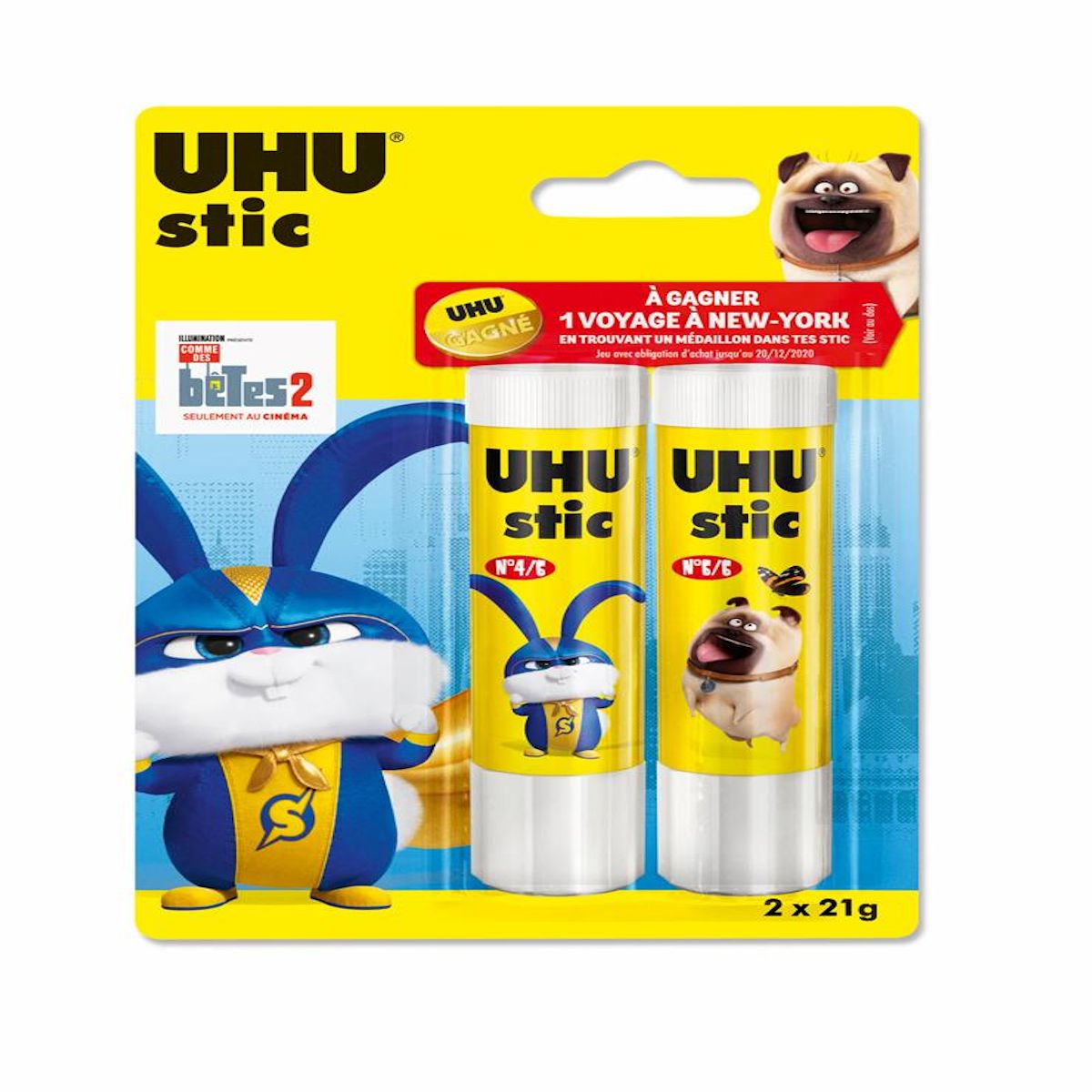 UHU Lot de 2 bâtons de colle 21g Comme des Bêtes 2
