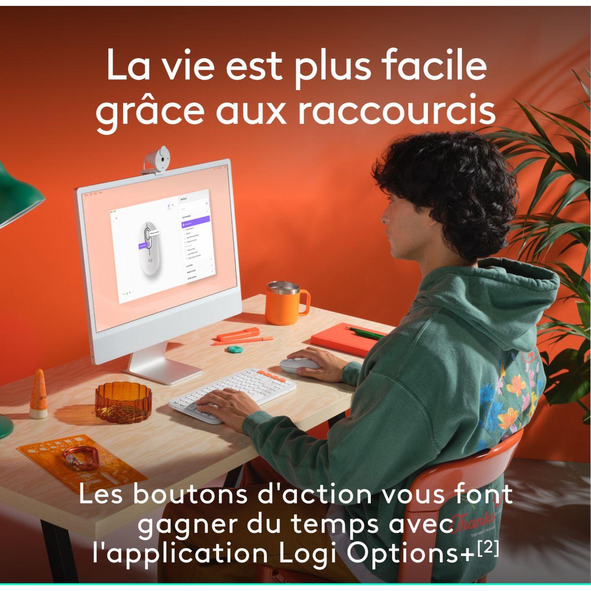 Voir la diapositive 4 : Logitech Souris sans fil POP Mouse Blanche