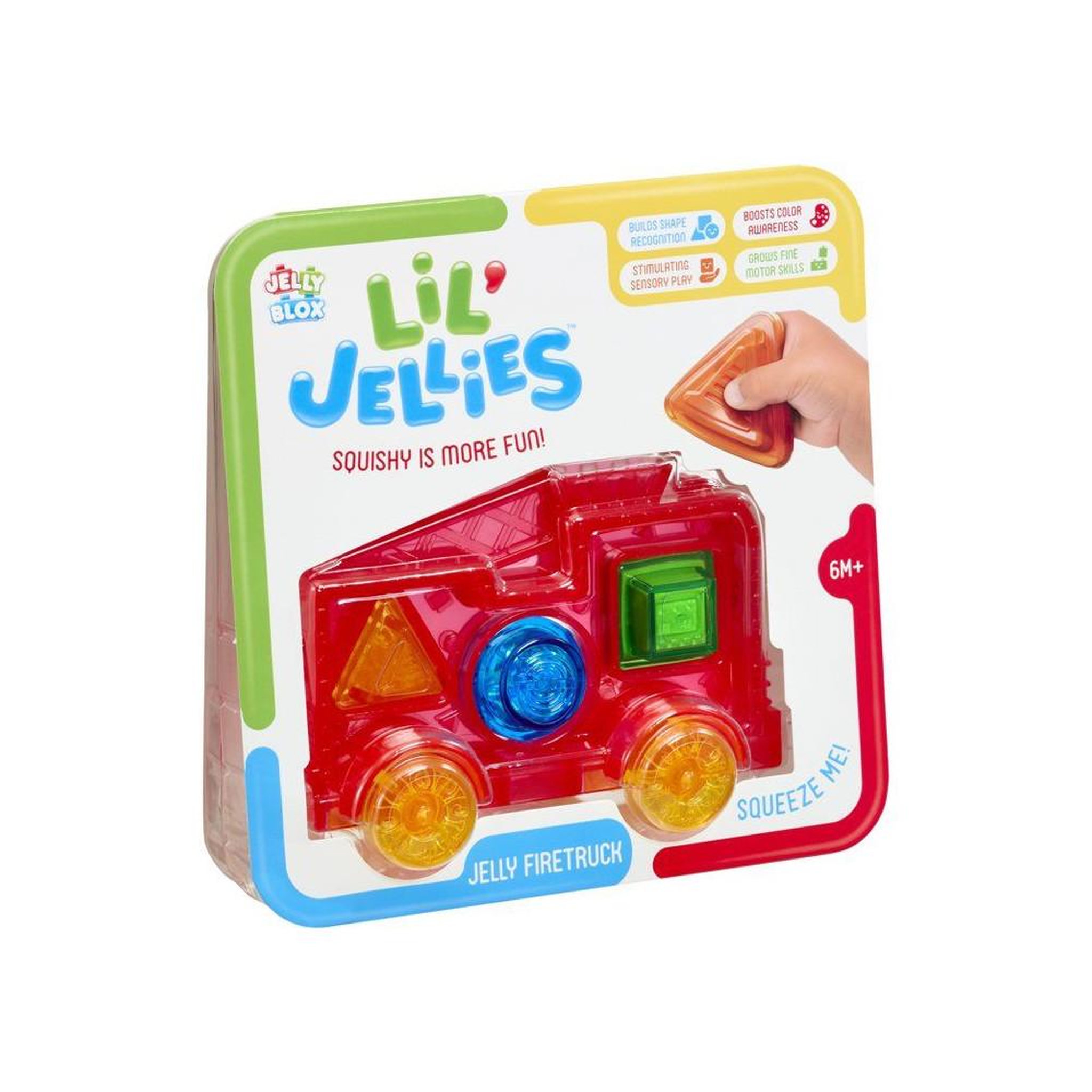 Voir la diapositive 2 : GOLIATH Blocs sensoriels Lil' Jellies camion de pompiers souple pour bébé dès 6 mois, jouet flexible et facile à saisir