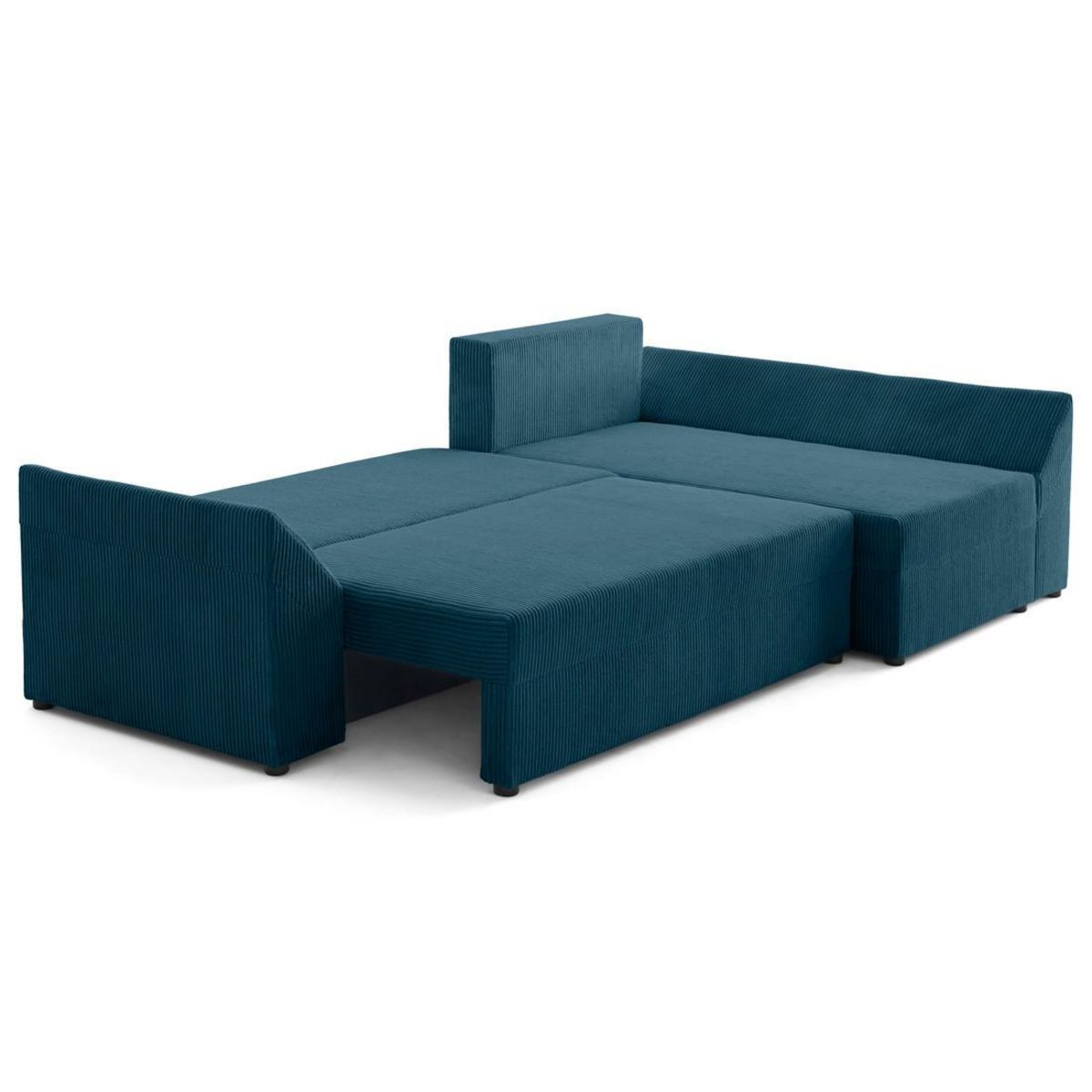 BEST MOBILIER Mike - canapé d'angle réversible - 4 places - convertible avec coffre - en velours côtelé