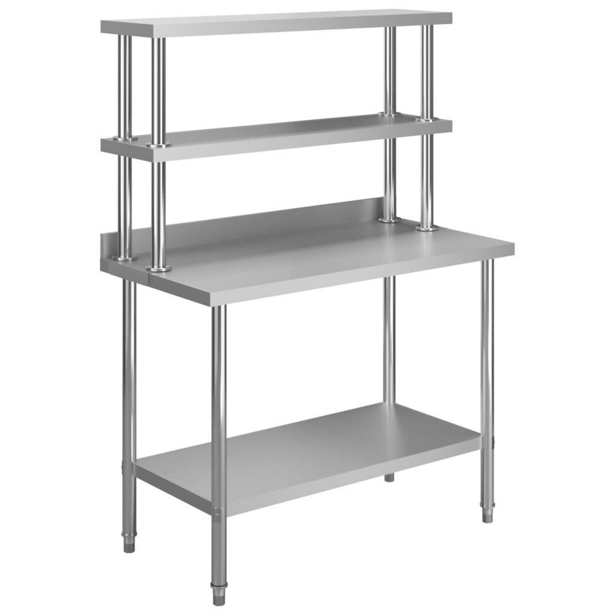 VIDAXL Table de travail de cuisine avec etagere 120x60x150 cm Inox